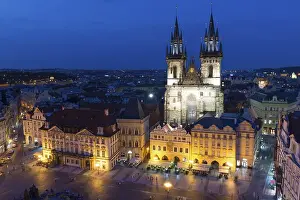 Tyn Church, Old Town Square at dusk