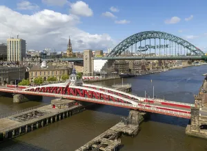 Tyne Bridge and Swing Bridge from High Level Bridge