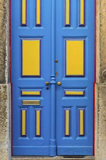 Typical colourful front door in Alfama