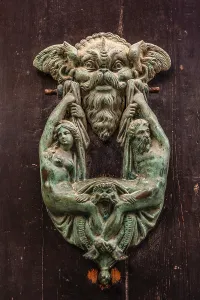 Typical Maltese richly decorated door knocker