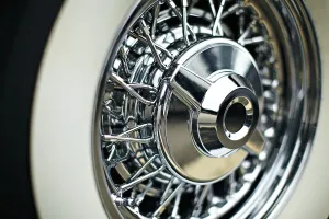 Framed Print : Tyre, wheel, vintage car, USA, North America