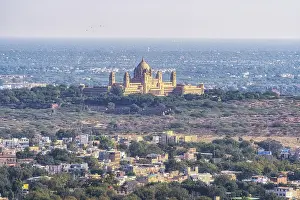 Umaid bhawan palace viewed from mehrangarh fort viewpoint in jodhpur