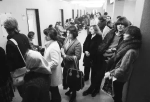 Unemployed at the Dortmund Labour Office on 18