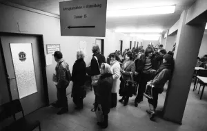 Unemployed at the Dortmund Labour Office on 18