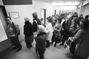 Unemployed at the Dortmund Labour Office on 18