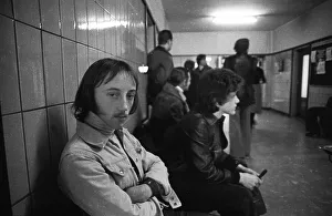Unemployed people in the corridors of the Gelsenkirchen Labour Office on 28
