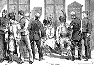 Unfit Romanian soldiers at a railway station
