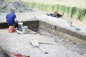 Unspecified location, archaeological excavation of the University of Cambridge, Cambridgeshire, England, UK 1980