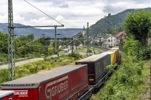 Upper Middle Rhine Valley, railway line on the right bank of the Rhine