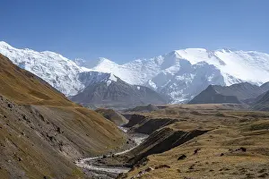 Valley with river Achik Tash between high mountains