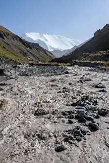 Valley with river Achik Tash between high mountains