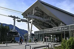 Framed Print : Valley station of the cable car to the Zugspitze (2962 m)