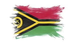 Vanuatu flag brush stroke, national flag on white background