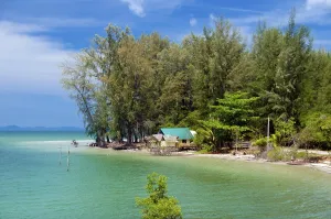 The varied coastal landscape of Hat Chao Mai National Park includes mangrove creeks