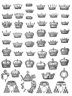 Various crowns of rulers, royal crown
