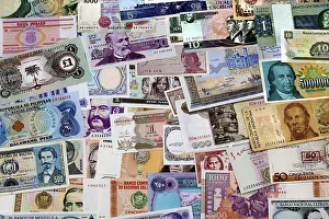 Various historic international bank notes