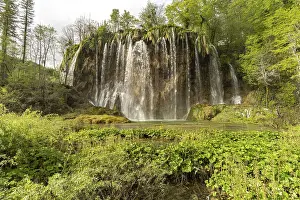 The Veliki Prstavac waterfall in Plitvice Lakes National Park
