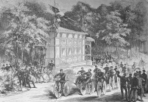 A velocipede race in the Pre Catalan