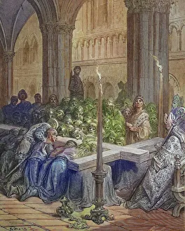 The veneration of the cross by the Crusaders