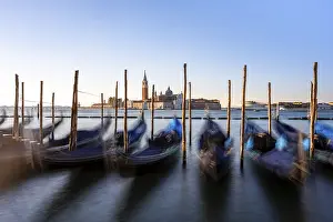 Venetian gondolas, boat dock at St Mark's Square