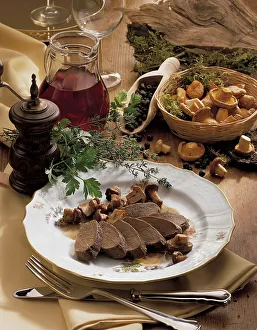 Venison with chanterelles, Austria, Europe