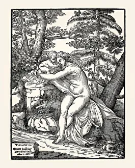 Venus and Amor, 1566, by Niccolo Boldrini after Tizian