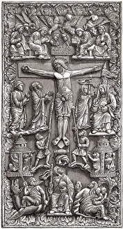 Verzierter Elfenbeineinband eines christlichen Buches