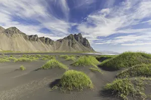 Vestrahorn, Vesturhorn, scree mountain made of gabbro and granophyre rocks