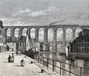 Viaduc de Morlaix, Morlaix, Finistere department of Brittany in northwestern France