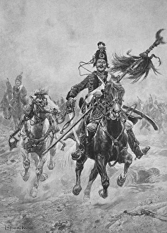 The victor, soldier on horseback in full gallop