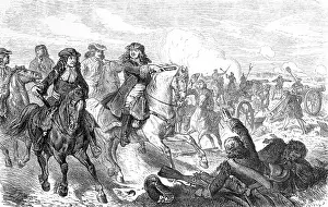 The victorious Great Elector Frederick William at the Battle of Fehrbellin (1675)