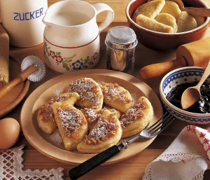 Viennese Powidltascherl, sweet filled dumplings