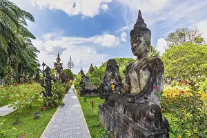 Vientiane Laos, statue at Buddha Park Xieng Khuan