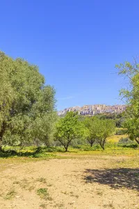 View of Agrigento town and surrounding countryside
