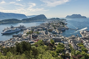 Category Scandinavia Prints: View from Aksla Town Mountain over the town