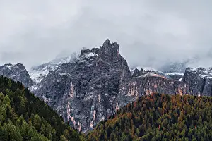 View of Alps in morning mist