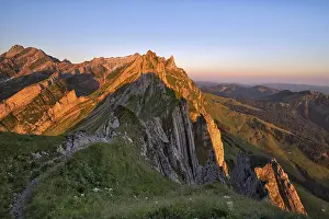 View of the Alpstein mountains in Appenzell