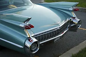 Back view of an american vintage car