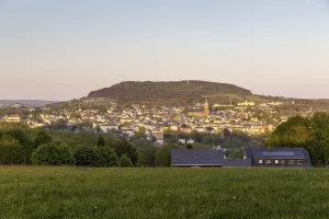 View of Annaberg-Buchholz with St Annen church and the Pohlberg