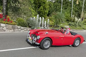 Side view of the Austin Healey 100-6 BN 4 with start number 54