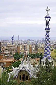 View to Barcelona city from the Park Guell