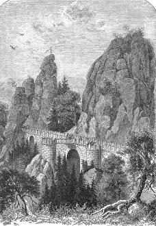 View from the Bastei to the Bastei Bridge