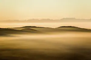 View from Belchen heading south of Wiesental and the Swiss Alps