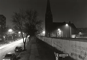 View over the Berlin Wall in the winter of 1985