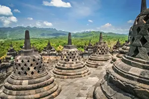 View of Borobudur temple in Jawa in Indonesia