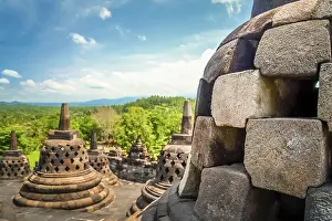 View of Borobudur temple in Jawa in Indonesia