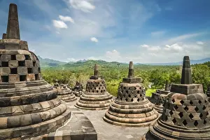 View of Borobudur temple in Jawa in Indonesia