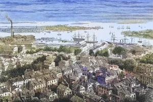 View of Boston Massachusetts from Bunker's Hill in the 1870s