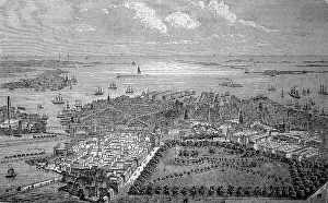 View of Boston in the United States in 1890