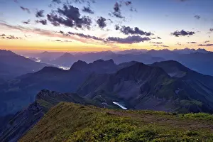 View from Brienzer Rothorn on Central Swiss Alps